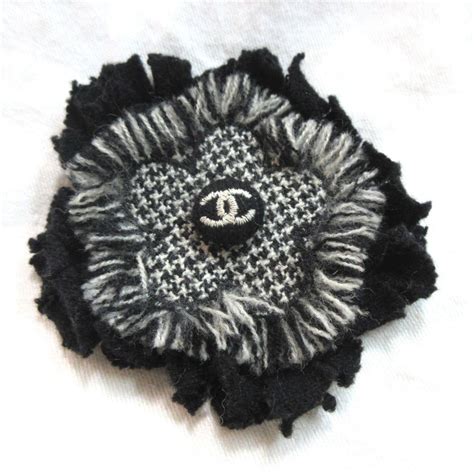 chanel black flower brooch|chanel brooch second hand.